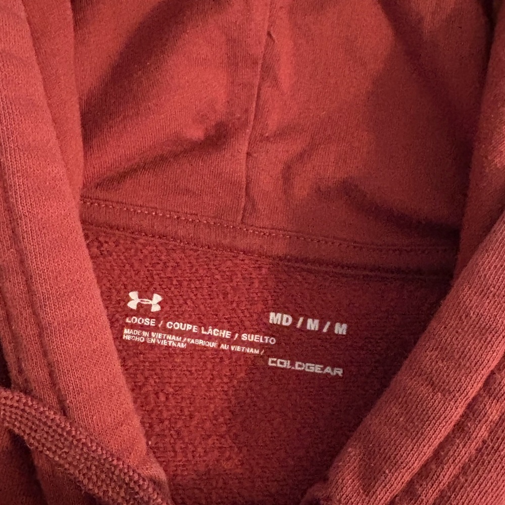 Under Armour Hoodie Loose Medium Red Logo - Picture 3 of 6